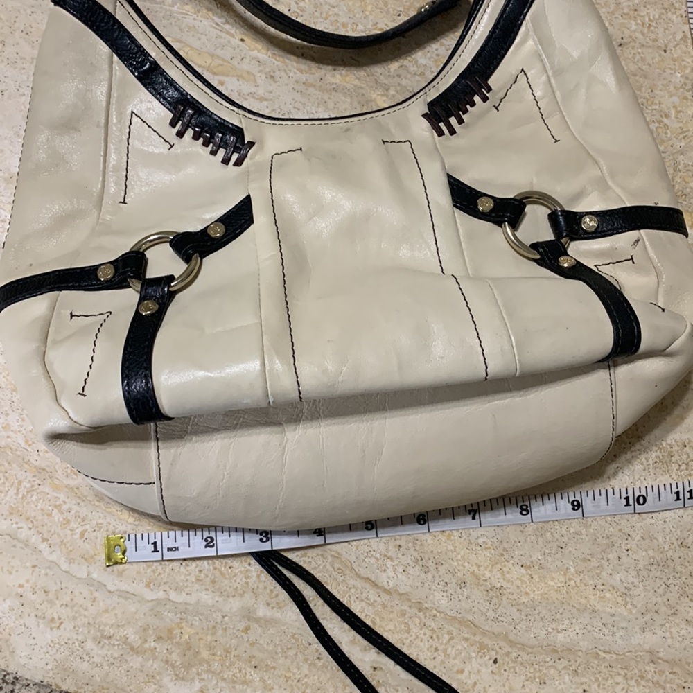 Tre Vero Crinkle Strips Purse Bag Shoulder Ivory … - image 3